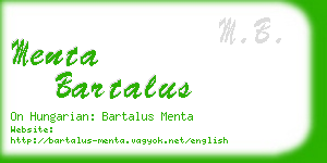 menta bartalus business card